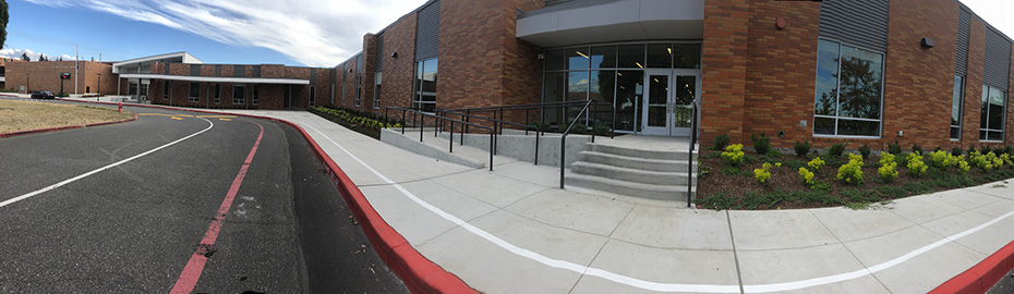 Panorama of the Front of School