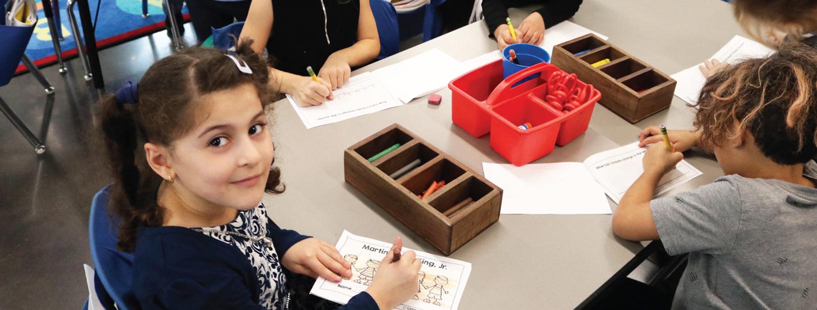 kids at a desk