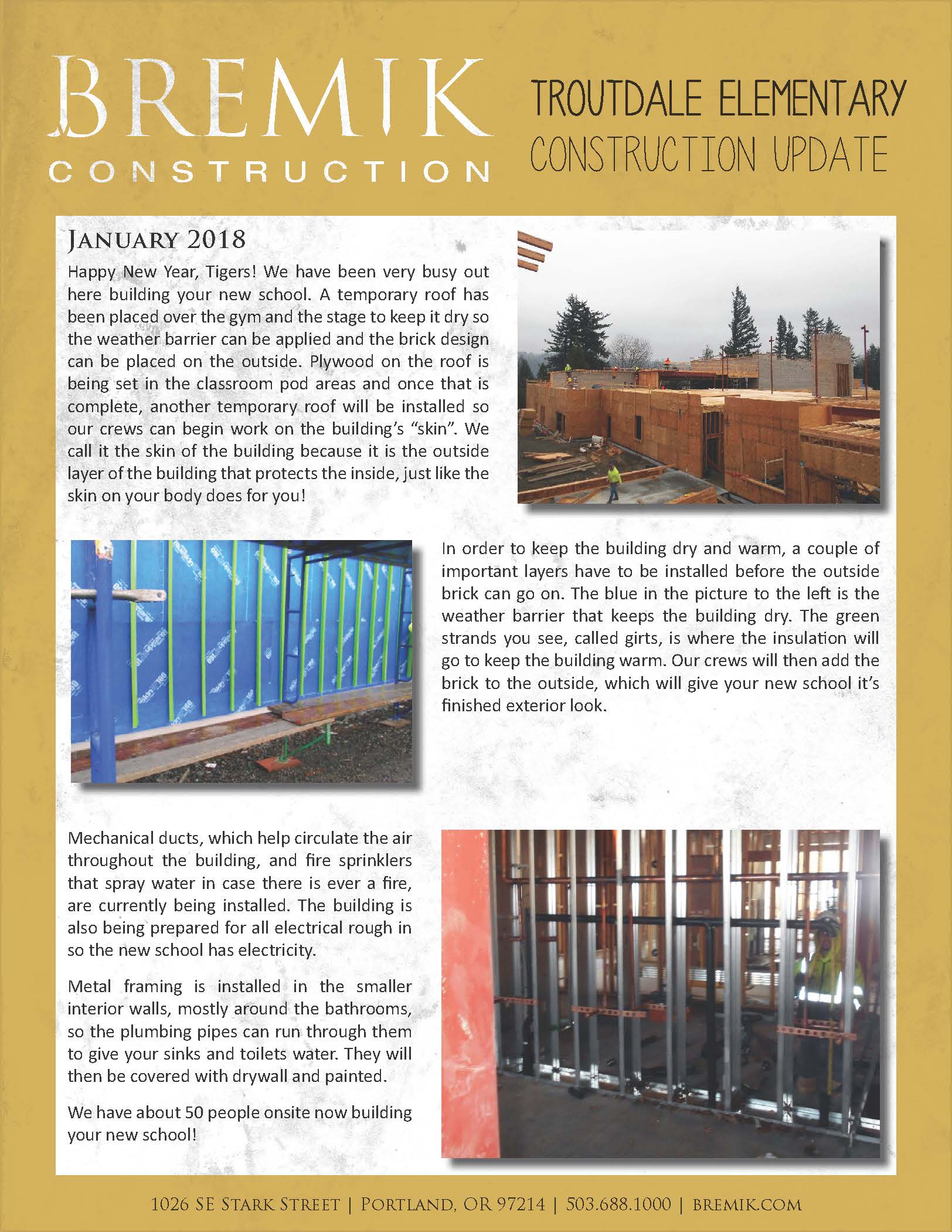 January Troutdale Construction Update Reynolds School District Oregon