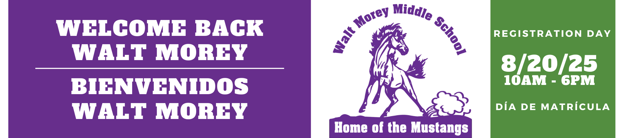 banner with text welcome back wmms registration day 8/20/25 10am-6pm and wmms logo