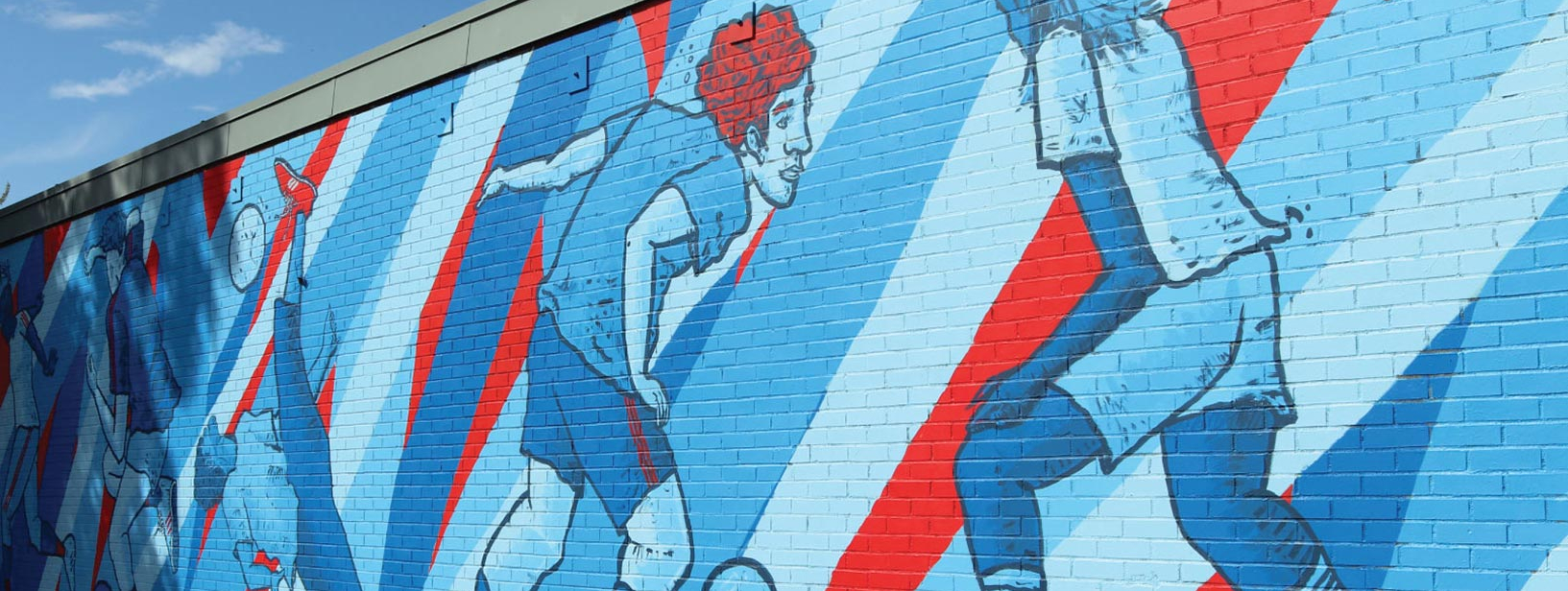Mural of kids playing