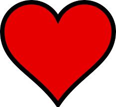 Red Heart Drawing with black outline