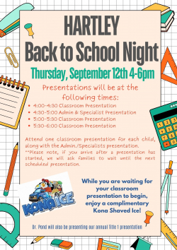 Back to School Night