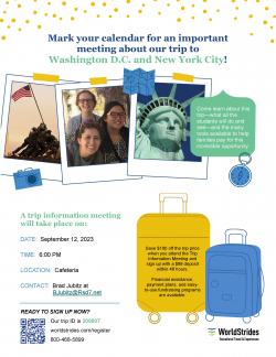 Parent Meeting - Washington DC/NY Spring Break Trip
