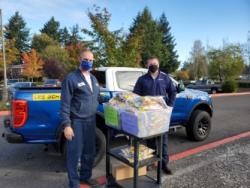Les Schwab delivering candy for our fall treat bags.