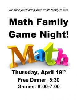 Family Math Night Flier