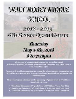 Walt Morey Open House Invitation 5.24.18 for 2018-2019