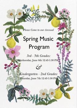 Spring Music Program - English