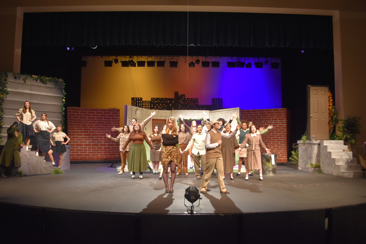 reynolds high school little shop of horrors performs "downtown"