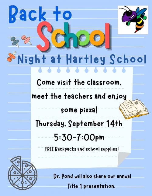 Back to School Night at Hartley School Reynolds School District Oregon