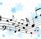 Music and snowflake picture 