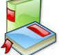 Two books one green and blue animated