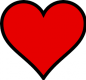 Red Heart Drawing with black outline
