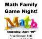 Family Math Night Flier